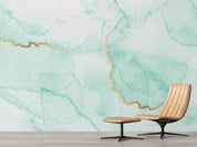 3D Abstract Damaskeen Wave Blue Wall Mural Wallpaper YXL 641