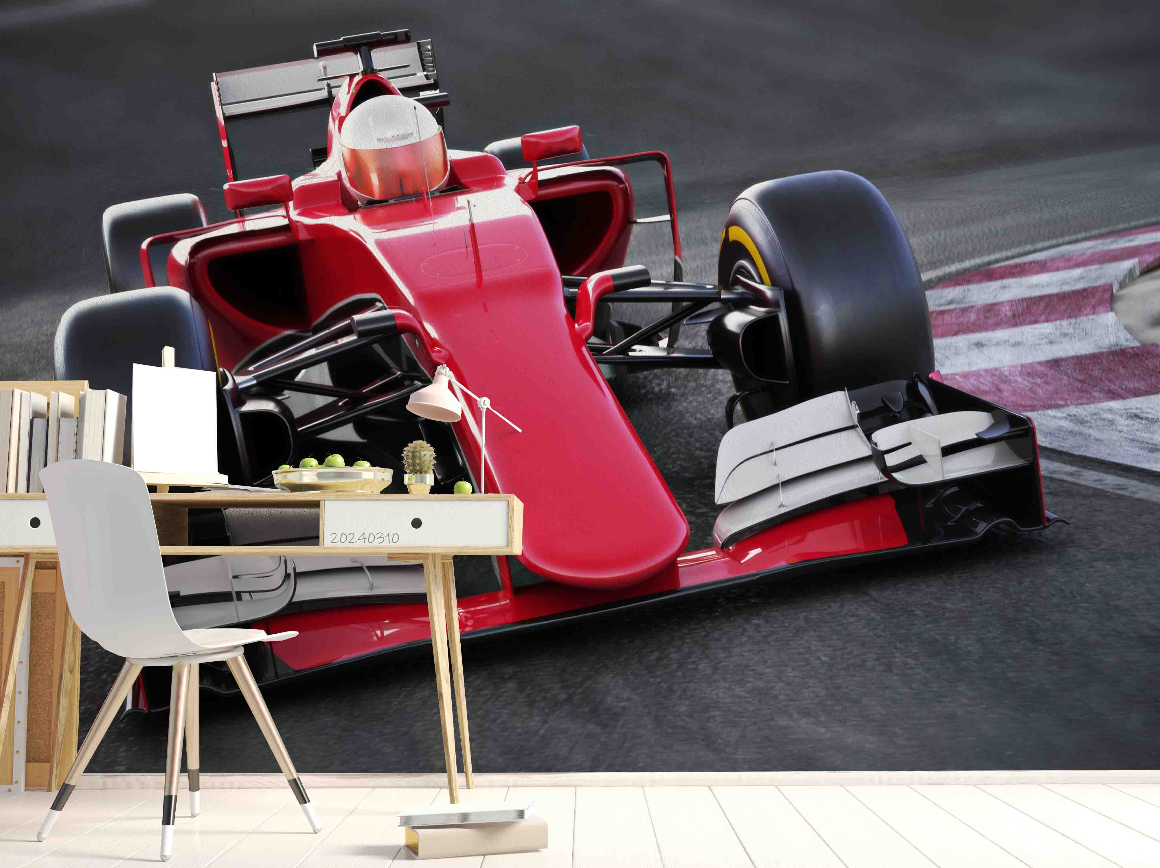 3D Red F1 Formula One Racing Wallpaper Wall Mural Wall Decor Wall Art Wall Sticker Remoable Wallpaper