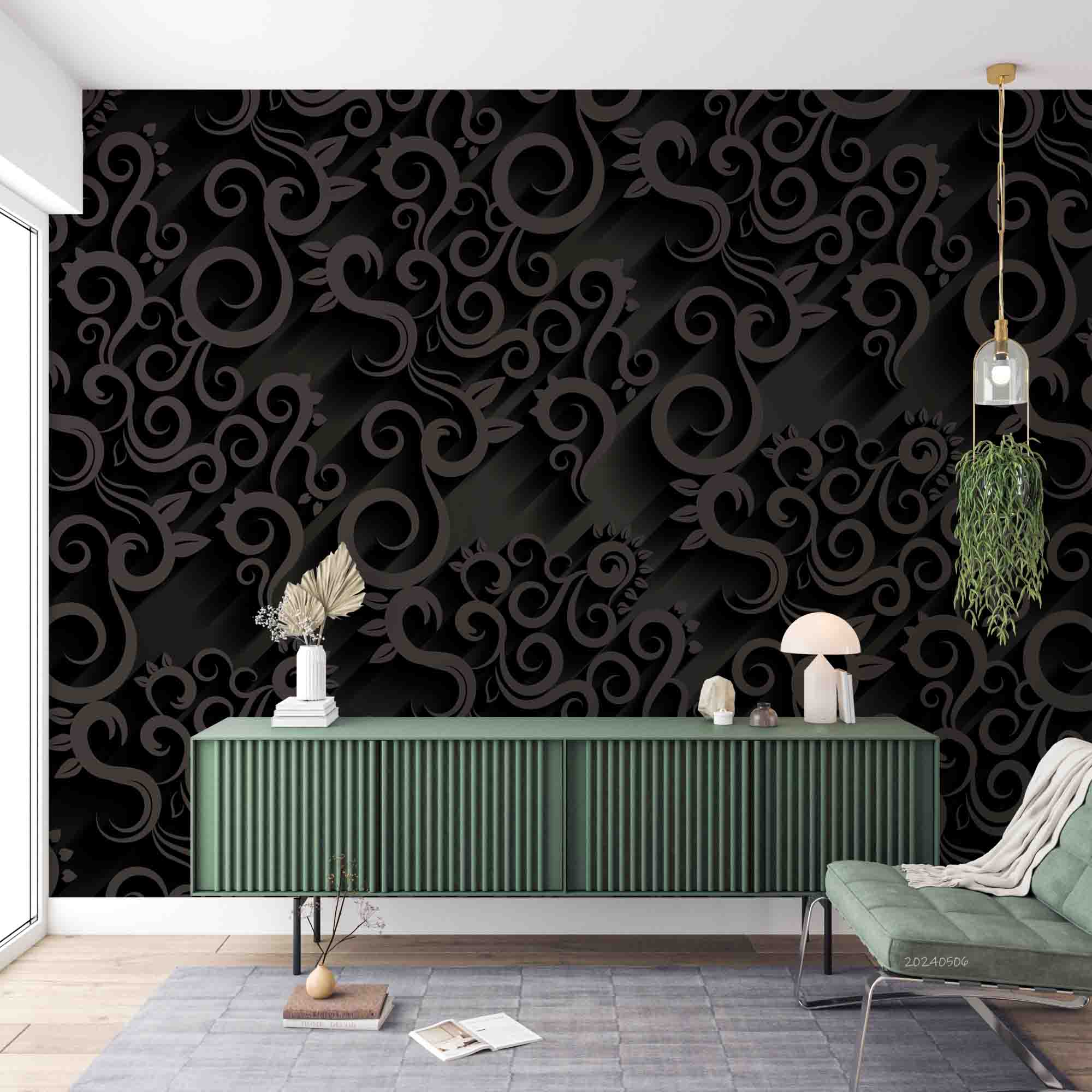 3D Abstract Black Artistic Pattern Wallpaper Wall Mural Wall Decor Wall Art Wall Sticker Remoable Wallpaper