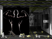 3D Gym Fitness Gymnasium Dumbbell Wall Mural Wallpaper 68