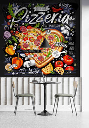 3D Restaurant Snack Bar Diner Fast Food Pizza Wall Mural Wallpaper 7