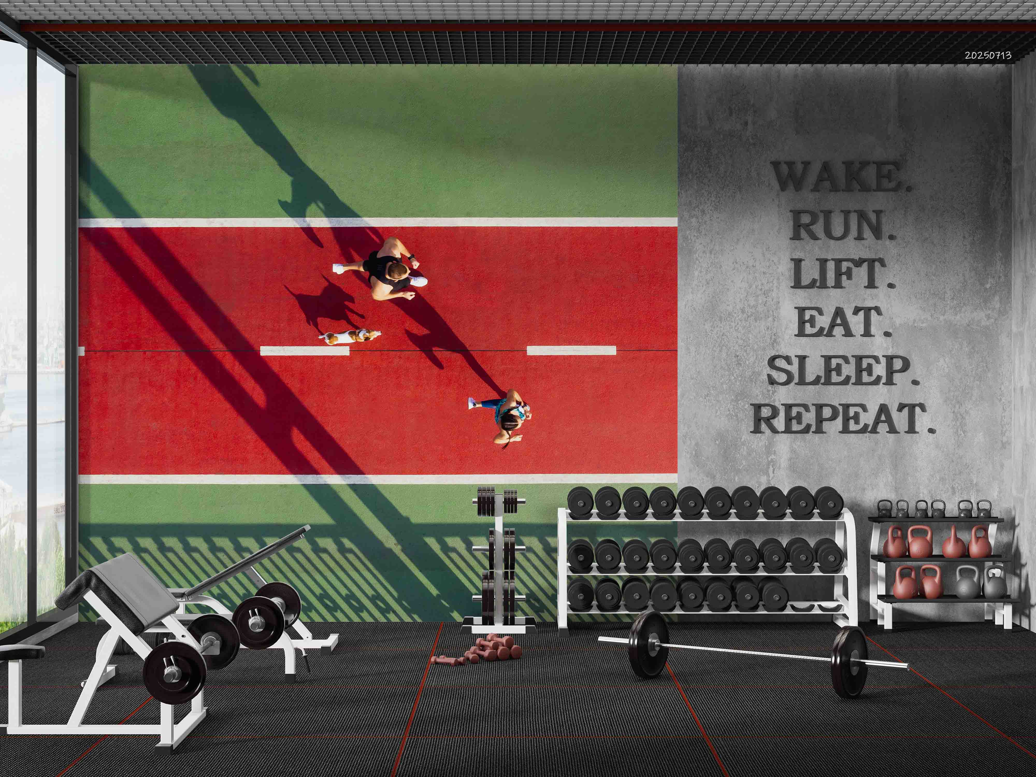 3D Gym Fitness Gymnasium Runway Wall Mural Wallpaper 33