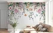 3D Watercolor Floral Leaf Butterfly Wall Mural Wallpaper GD 4867- Jess Art Decoration