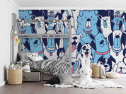 3D Dog Pattern cute dog pattern background wall mural wallpaper for kids room - view 3