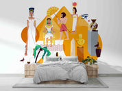 3D Pharaoh Egyptian Gods Cultural Objects Colorful Vector Illustration Wallpaper Wall Mural Wall Decor Wall Art Wall Sticker Remoable Wallpaper LQH