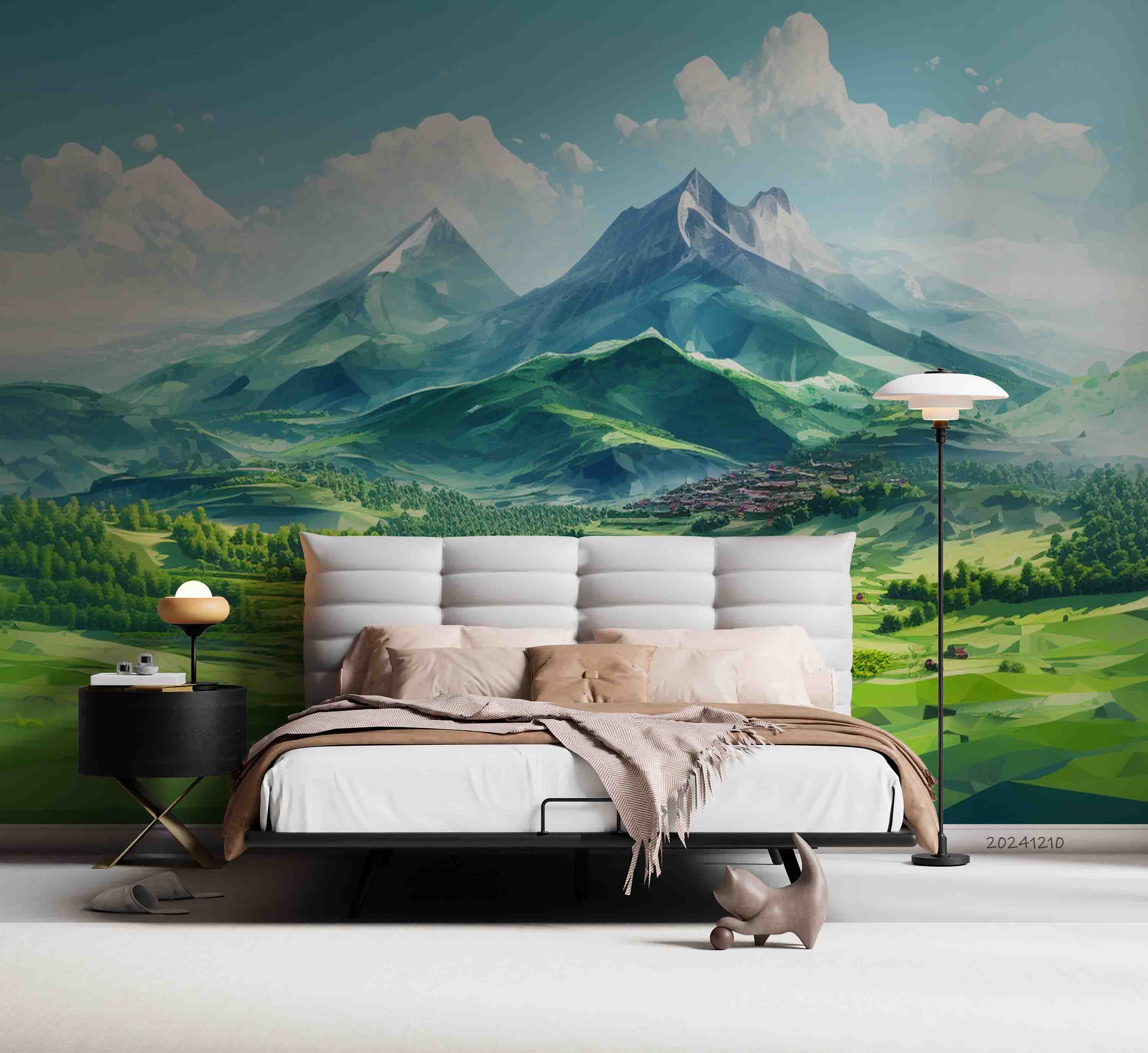 3D Sky Cloud Mountains Nature Landscape Wallpaper Wall Mural Wall Decor Wall Art Wall Sticker Remoable Wallpaper LQH 28