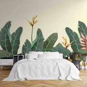 3D Floral Leaf Apricot Wall Mural Wallpaper YXL 2965