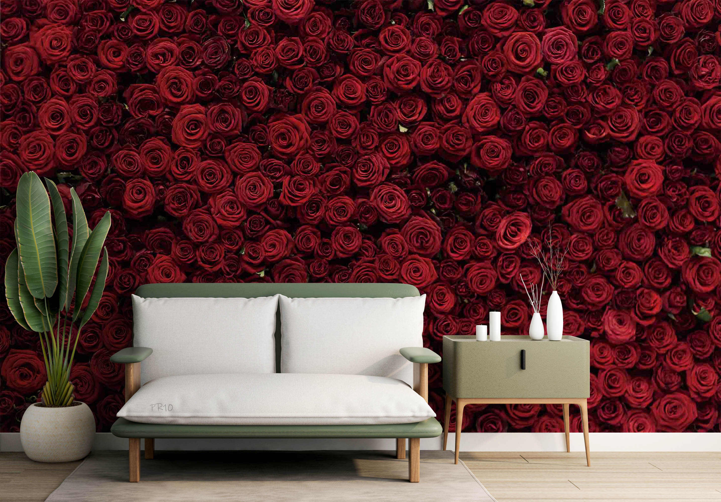 3D Romantic Red Rose Wall Mural Wallpaper GD 4810- Jess Art Decoration