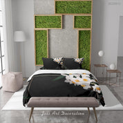 3D Floral Leaf Black Quilt Cover Set Bedding Set Duvet Cover Pillowcase 76