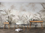 3D Forest Tree Cloud Sky Fog Gray Wall Mural Wallpaper YXL 553