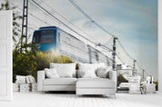 3D Fast Train Crossing Countryside Wall Mural Wallpaper GD 3172- Jess Art Decoration