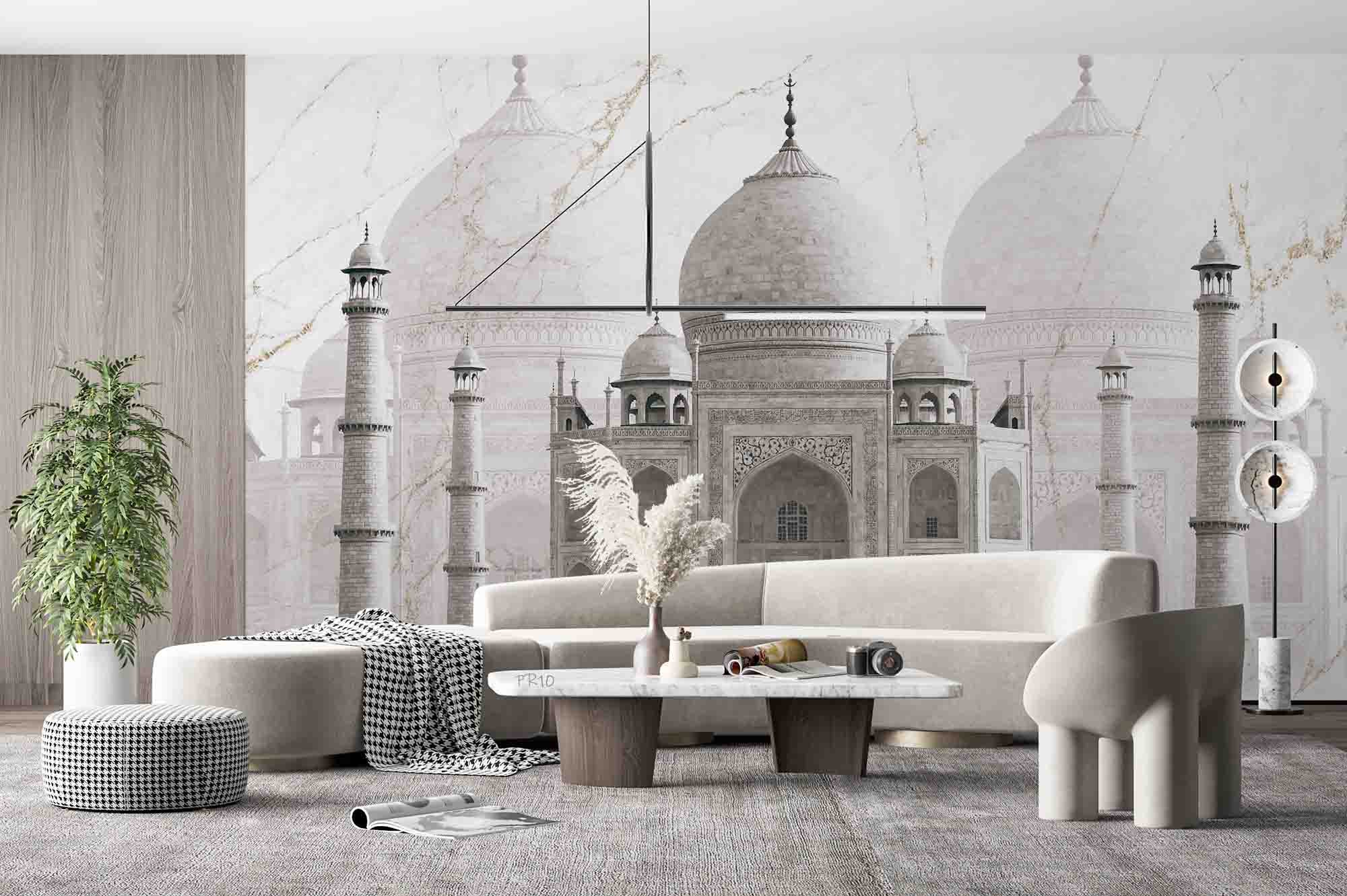 3D Taj Mahal India Agra Mausoleum Wall Mural Wallpaper GD 4786- Jess Art Decoration