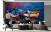 3D Oil Painting Fishing Boat Sea Surface Wall Mural Wallpaper GD 4342- Jess Art Decoration