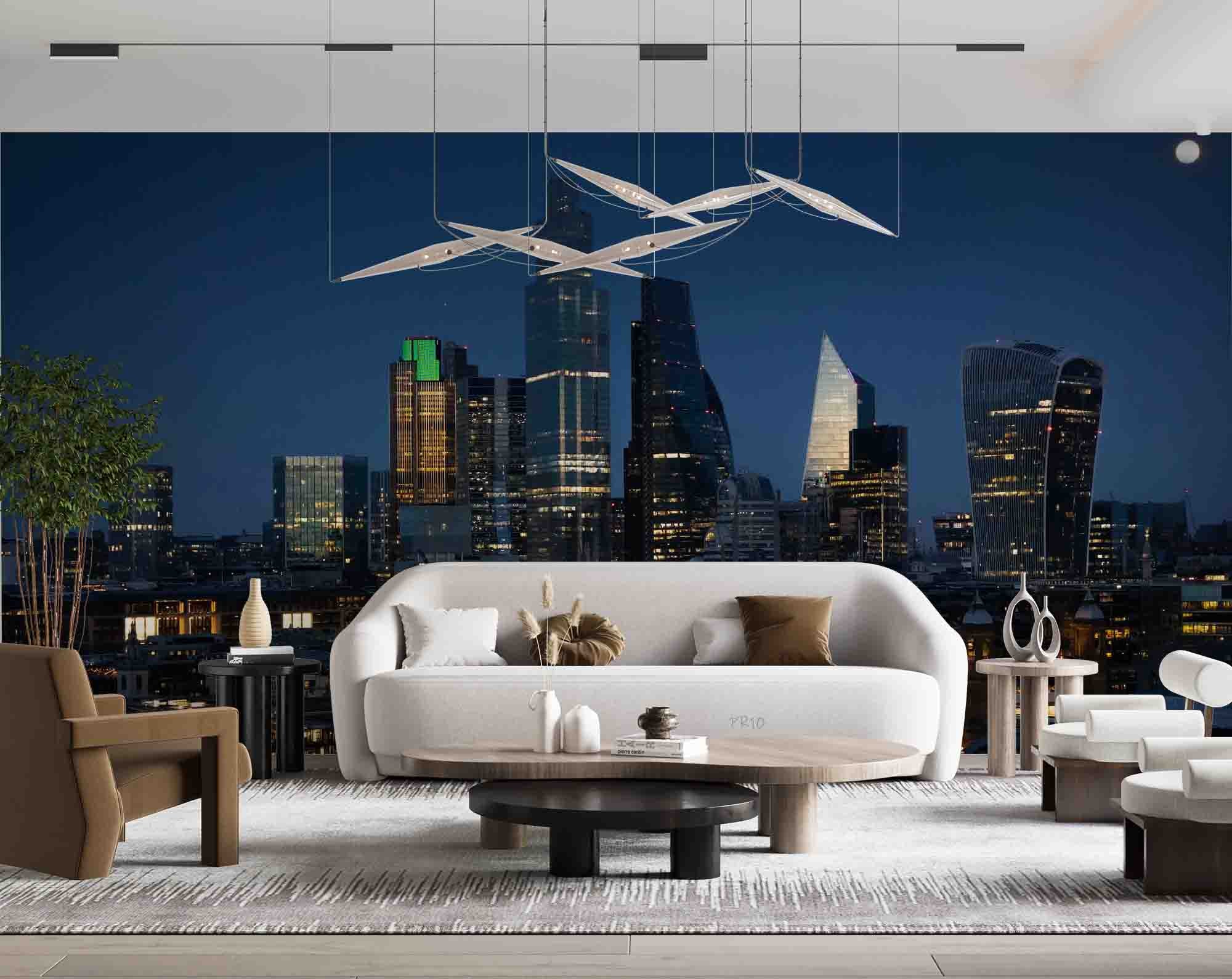 3D Night City Architecture View Wall Mural Wallpaper GD 4748- Jess Art Decoration