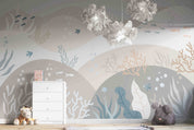 3D Ocean Coral Fish Spume Wall Mural Wallpaper YXL 373