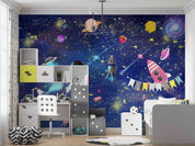 3D Astronaut Space Adventure astronaut space adventure scene wall mural wallpaper for kids room - view 3