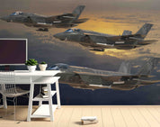 3D Lockheed Martin F-35 Lightning II Formation Wall Mural Wallpaper GD 5424- Jess Art Decoration