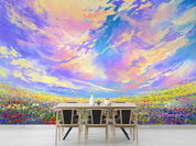 3D Flower Nursery Cloud Sky Sunlight Wall Mural Wallpaper YXL 98