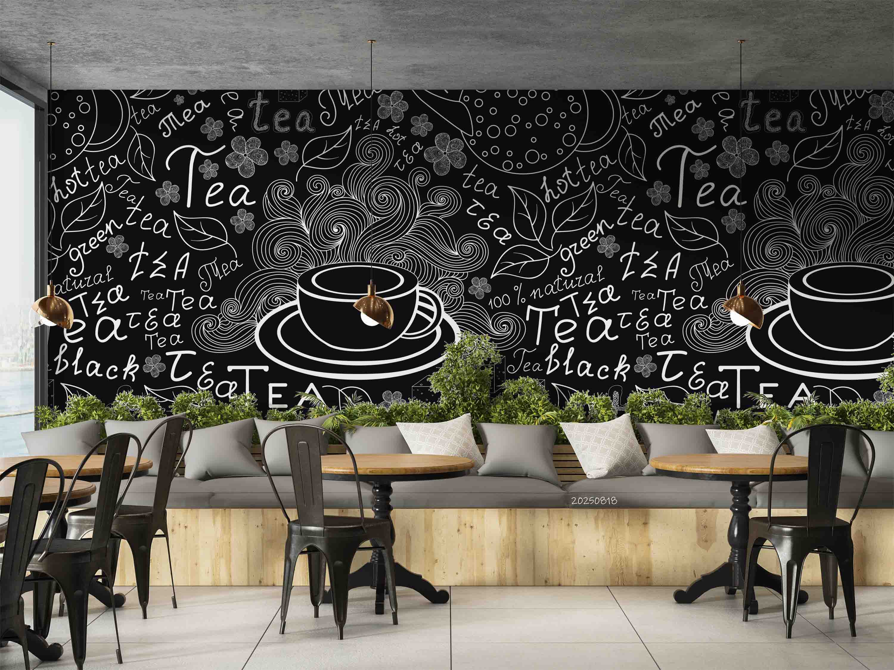 3D Restaurant Snack Bar Coffee Shop Wall Mural Wallpaper 62