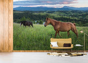 3D Nature Sky Mountains Grassland Horse Wallpaper Wall Mural Wall Decor Wall Art Wall Sticker Remoable Wallpaper LQH
