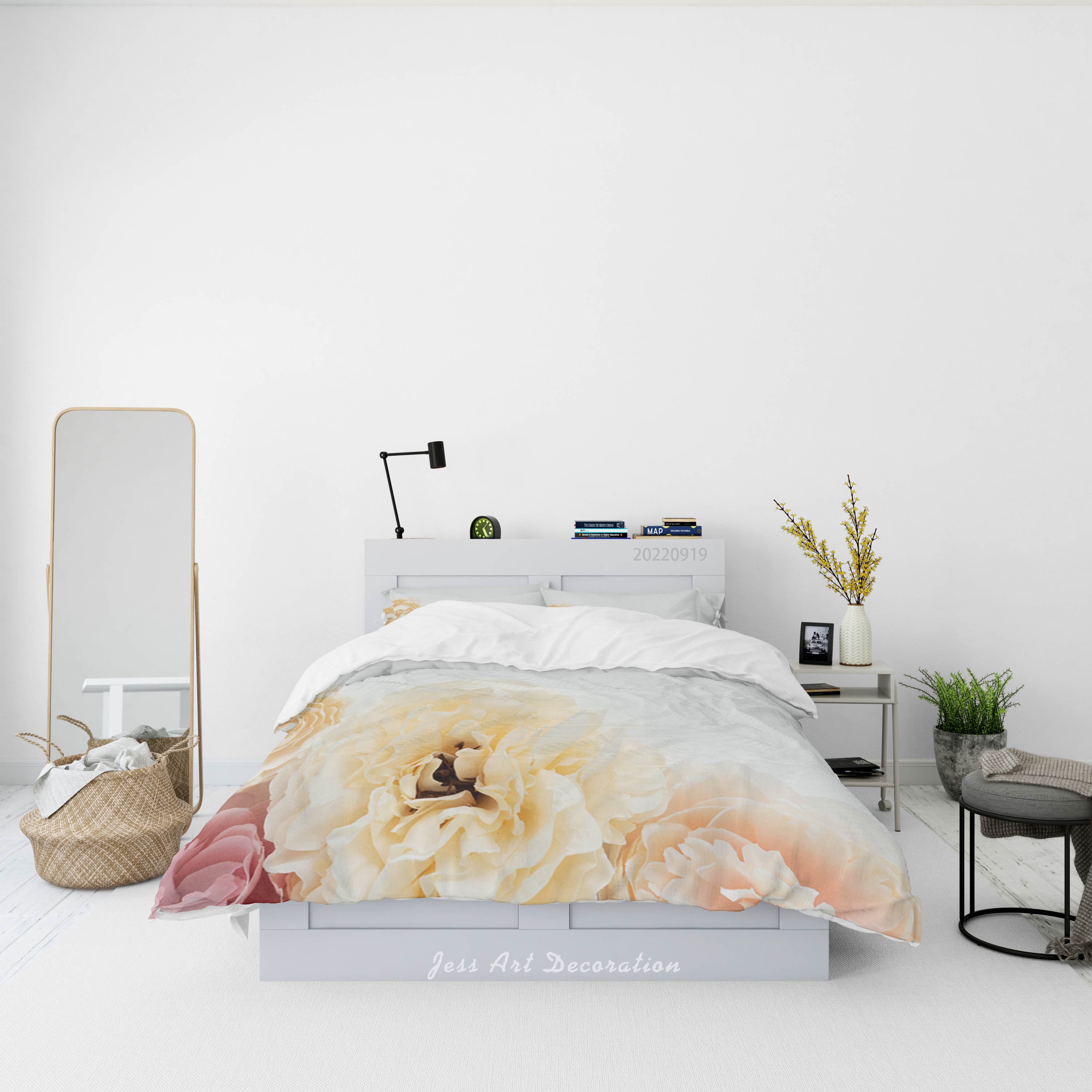 3D Floral Carnation Quilt Cover Set Bedding Set Duvet Cover Pillowcase 213