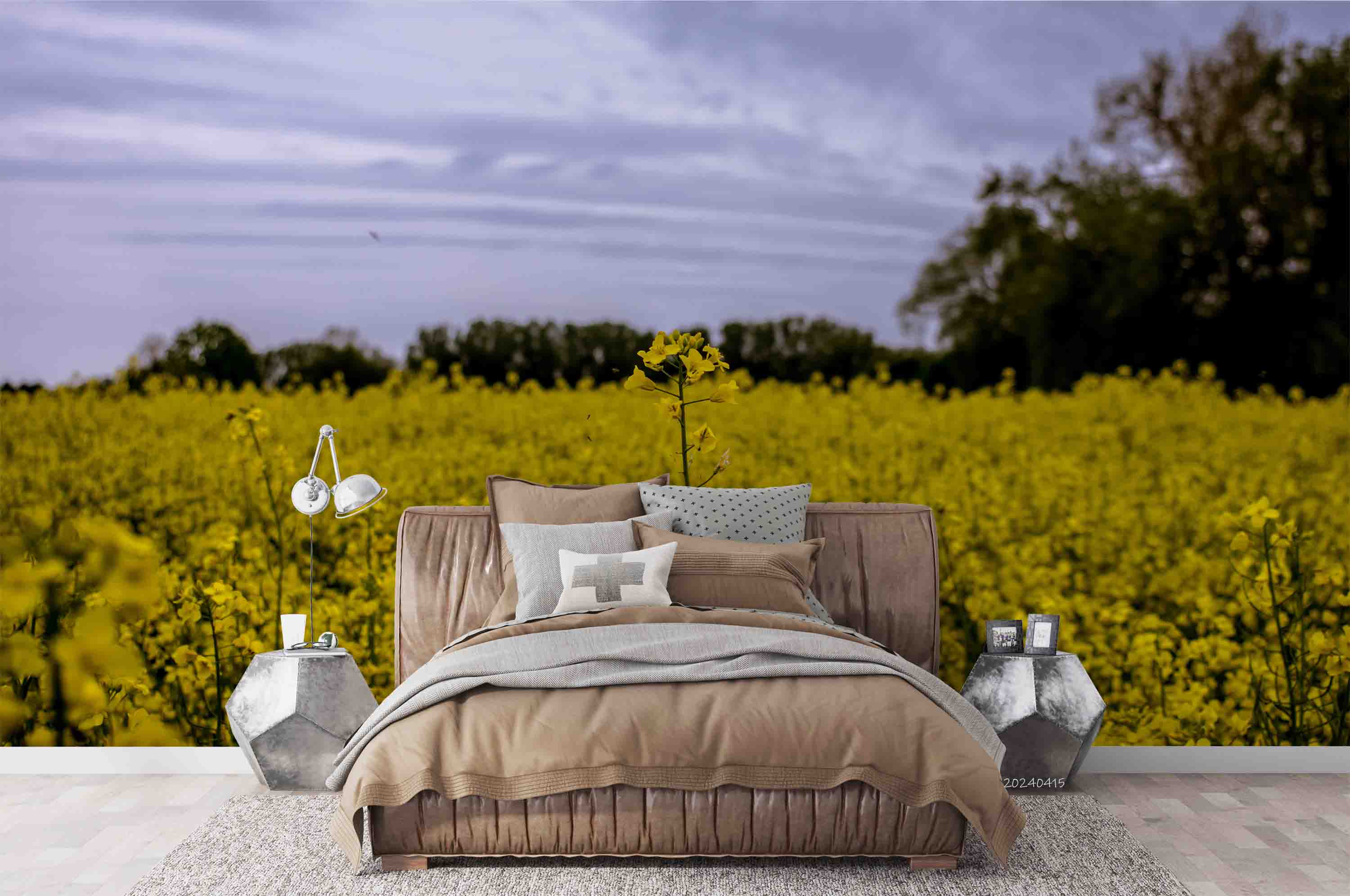 3D Yellow Rapeseed Field Floral Wallpaper Wall Mural Wall Decor Wall Art Wall Sticker Remoable Wallpaper