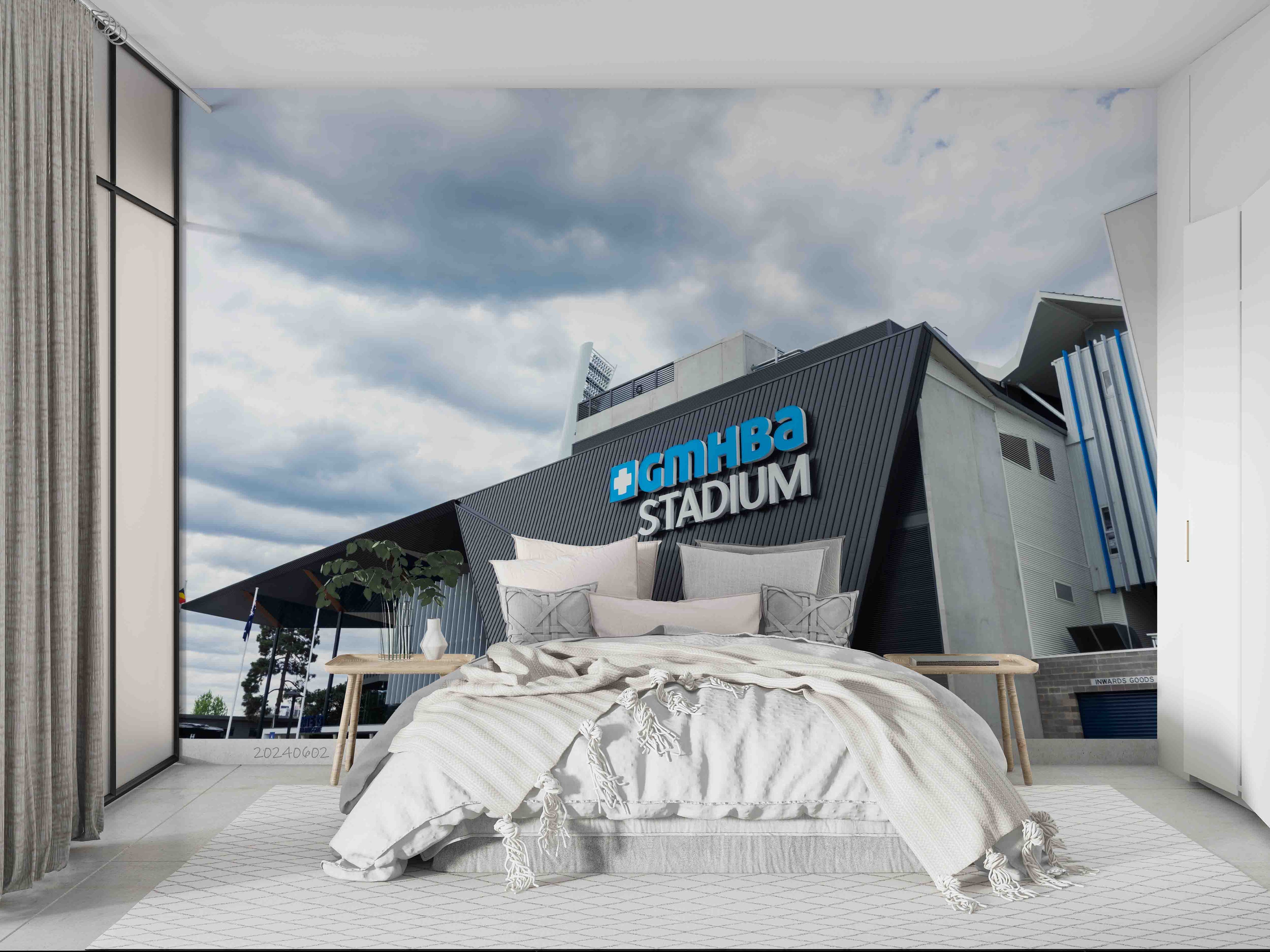 3D Architecture Stadium Cloud Sky Wall Mural Wallpaper YXL 430