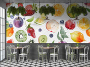 3D Apple Strawberry Kiwi Fruit Wall Mural Wallpaper YXL 283