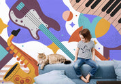 3D Painting Guitar Saxophone Piano Trumpet Wall Mural Wallpaper YXL 06- Jess Art Decoration