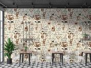 3D Vintage Style Cafe Theme Pattern Wall Mural Wallpaper GD 5523- Jess Art Decoration