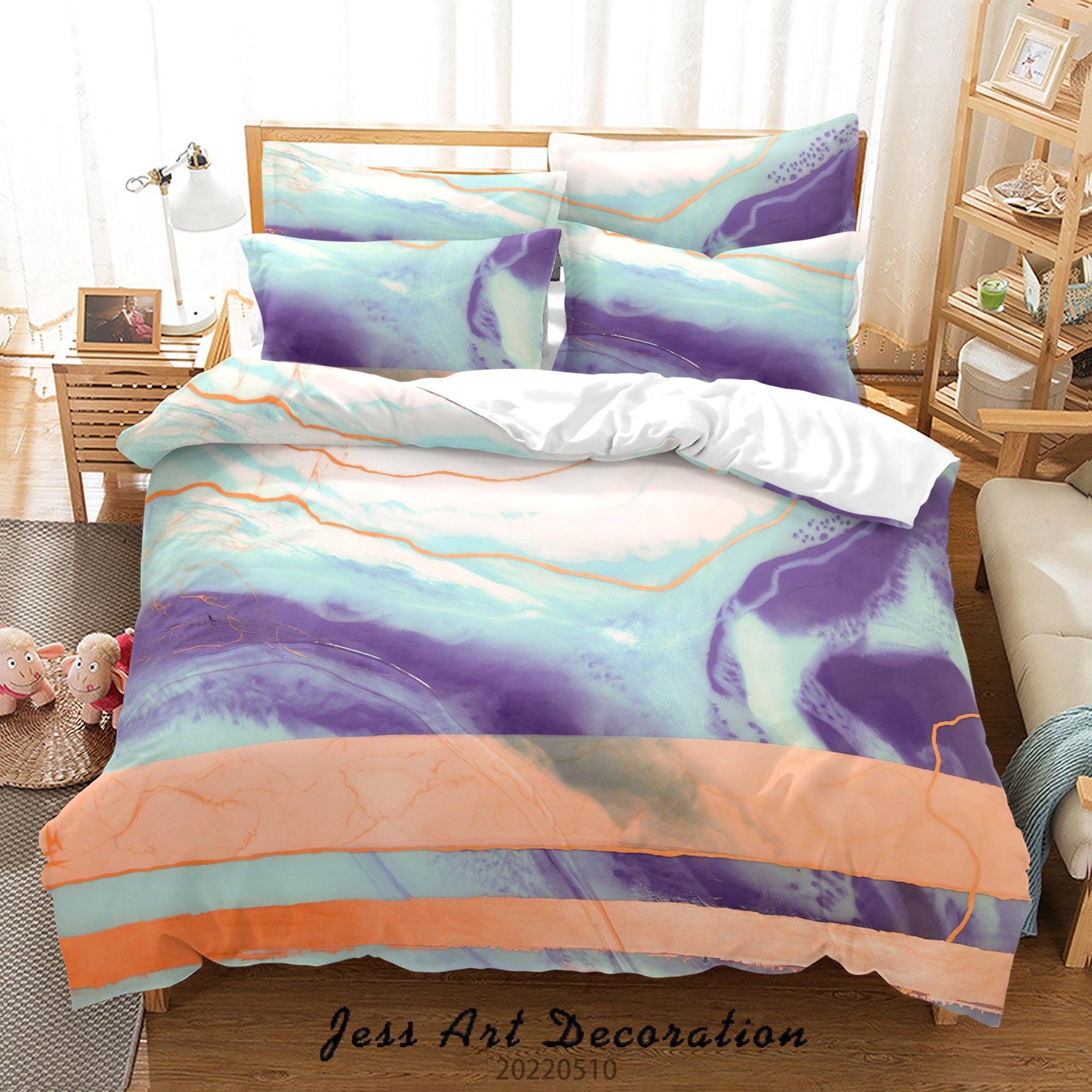 3D Ink And Wash Rectangle Ripple Quilt Cover Set Bedding Set Duvet Cover Pillowcase 36