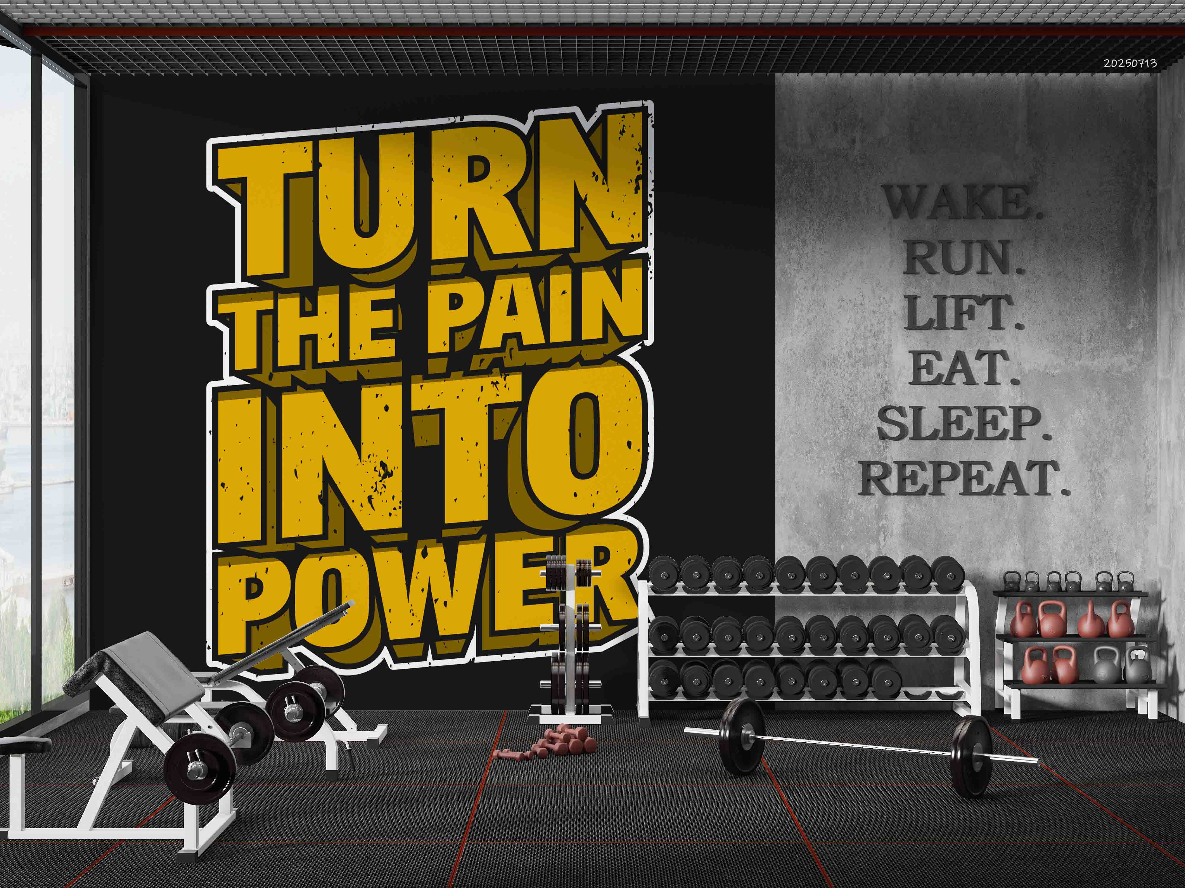 3D Gym Fitness Wall Mural Wallpaper 13