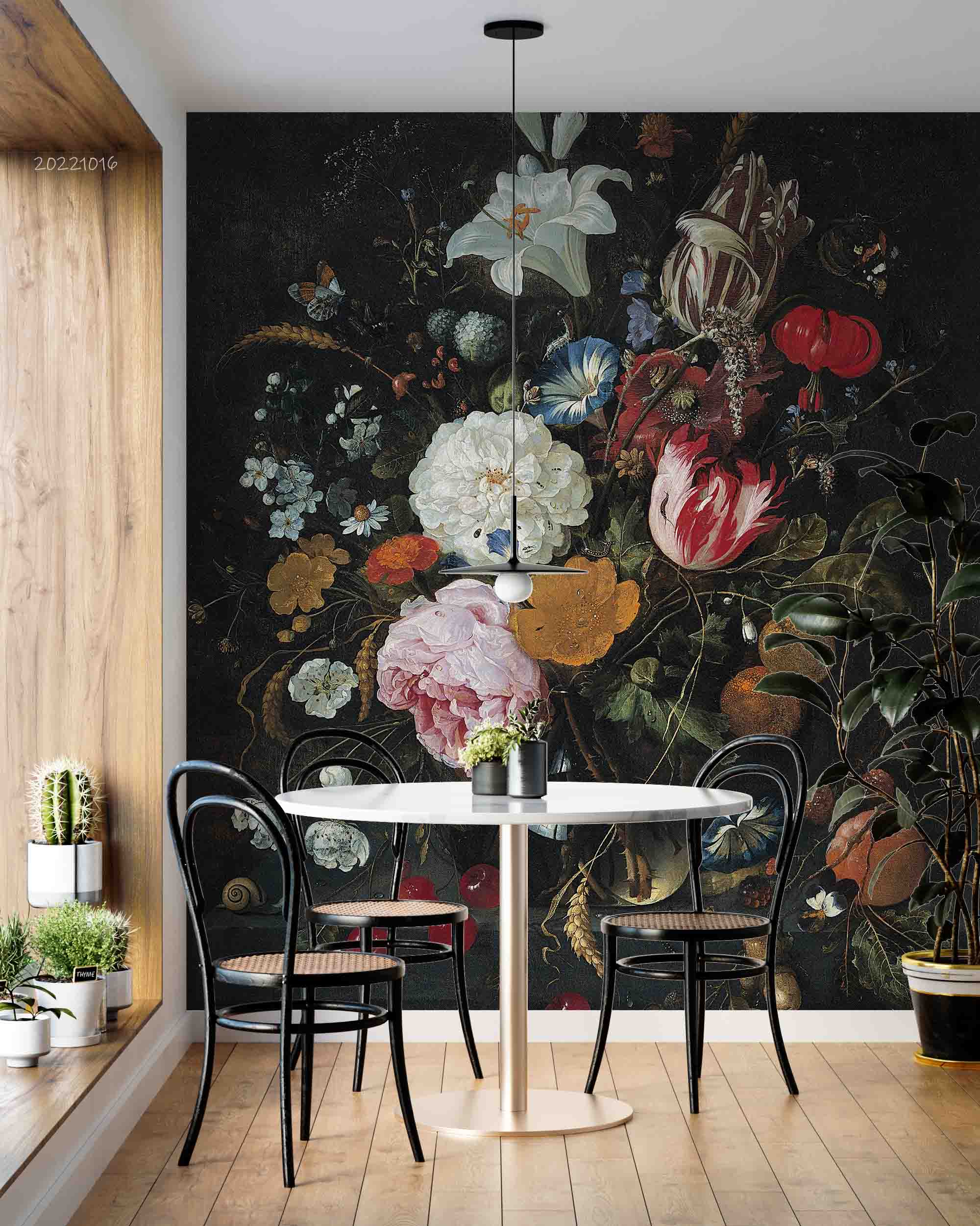 3D Oil Painting Colorful Floral Wall Mural Wallpaper GD 3001- Jess Art Decoration