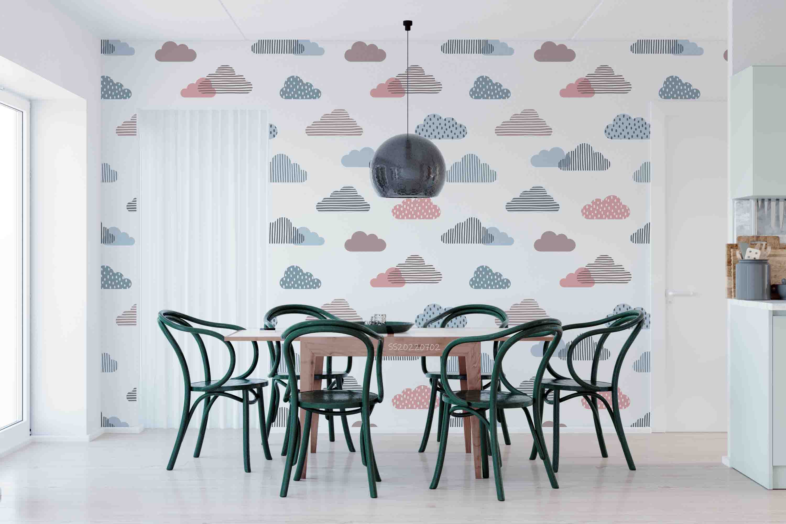 3D Stylish Pastel Color Graffiti Cloud Wall Mural Wallpaper GD 5139- Jess Art Decoration