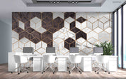 3D Office Business Technology Geometric Polygon Wall Mural Wallpaper 13