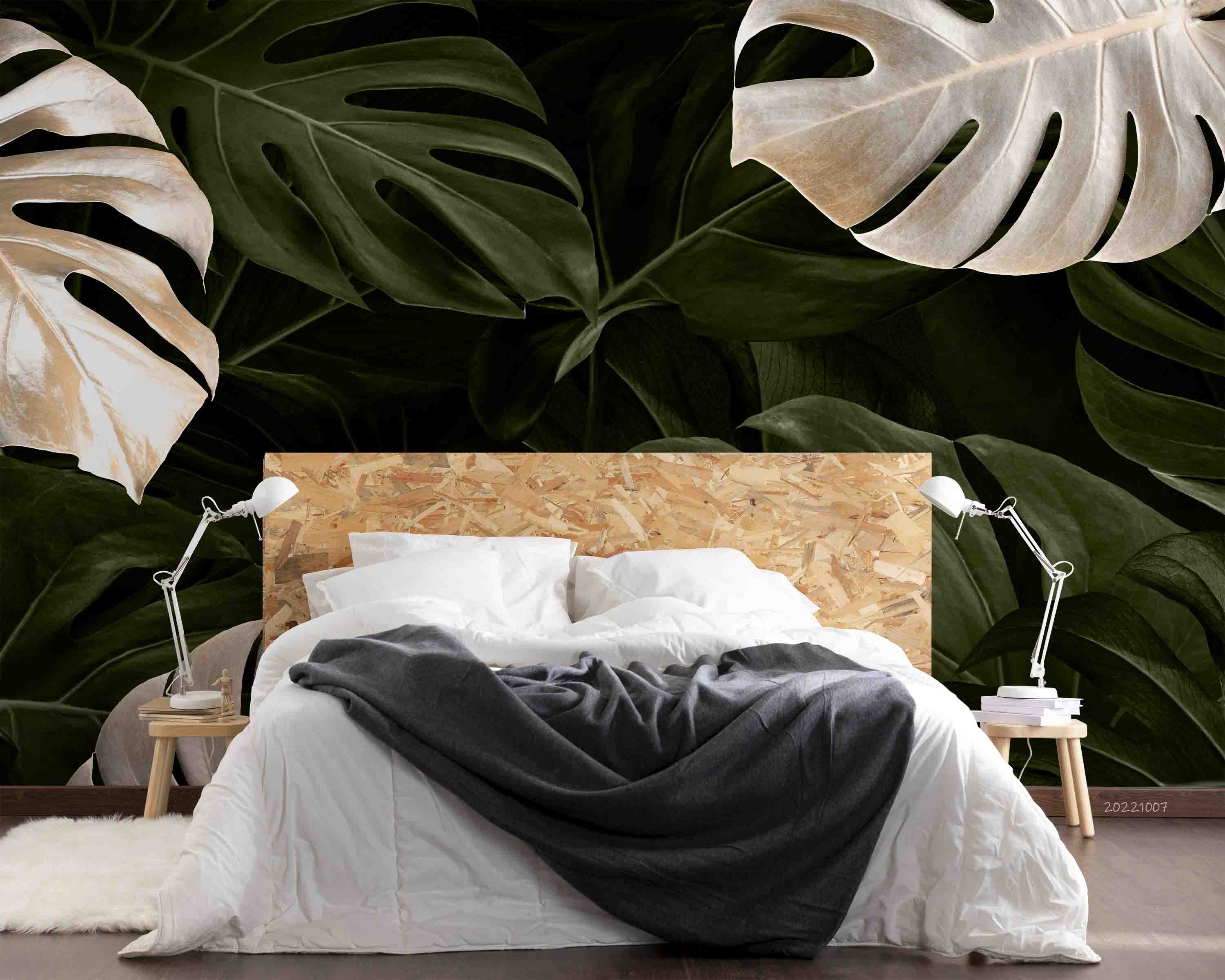 3D Monstera Leaf Luxury Tropical Jungle Background Wall Mural Wallpaper GD 3228- Jess Art Decoration