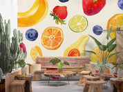 3D Strawberry Apple Pear Banana Papaya Wall Mural Wallpaper YXL 258