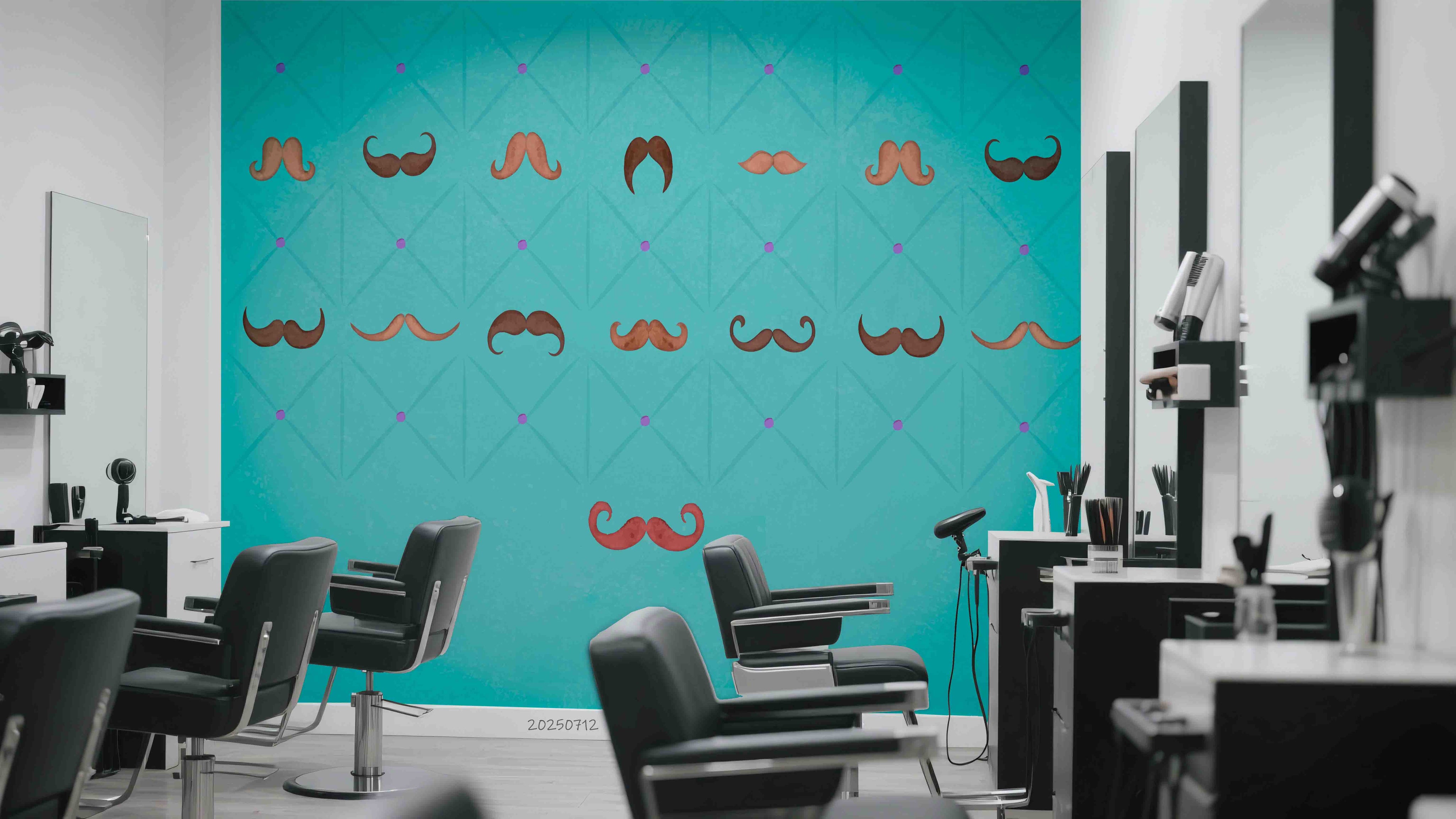 3D Salon Shop Beauty Salon Mustache Wall Mural Wallpaper 49