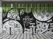 3D Restaurant Snack Bar Diner Fast Food Pizza Wall Mural Wallpaper 44