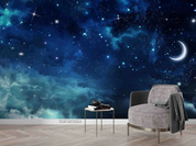 3D Moon Sky Star Cloud dreamy moon and galaxy sky wall mural wallpaper for bedroom - view 5