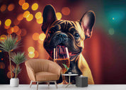 3D Animal Dog Night Gray Wall Mural Wallpaper YXL 1847