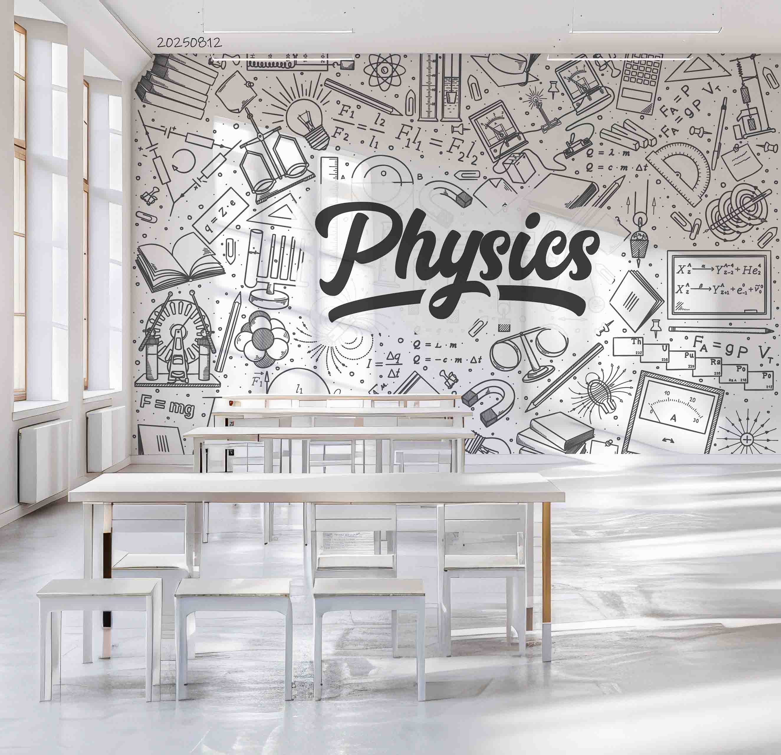 3D School STEM Science Lab Classroom Teaching Aid Physics Wall Mural Wallpaper 43