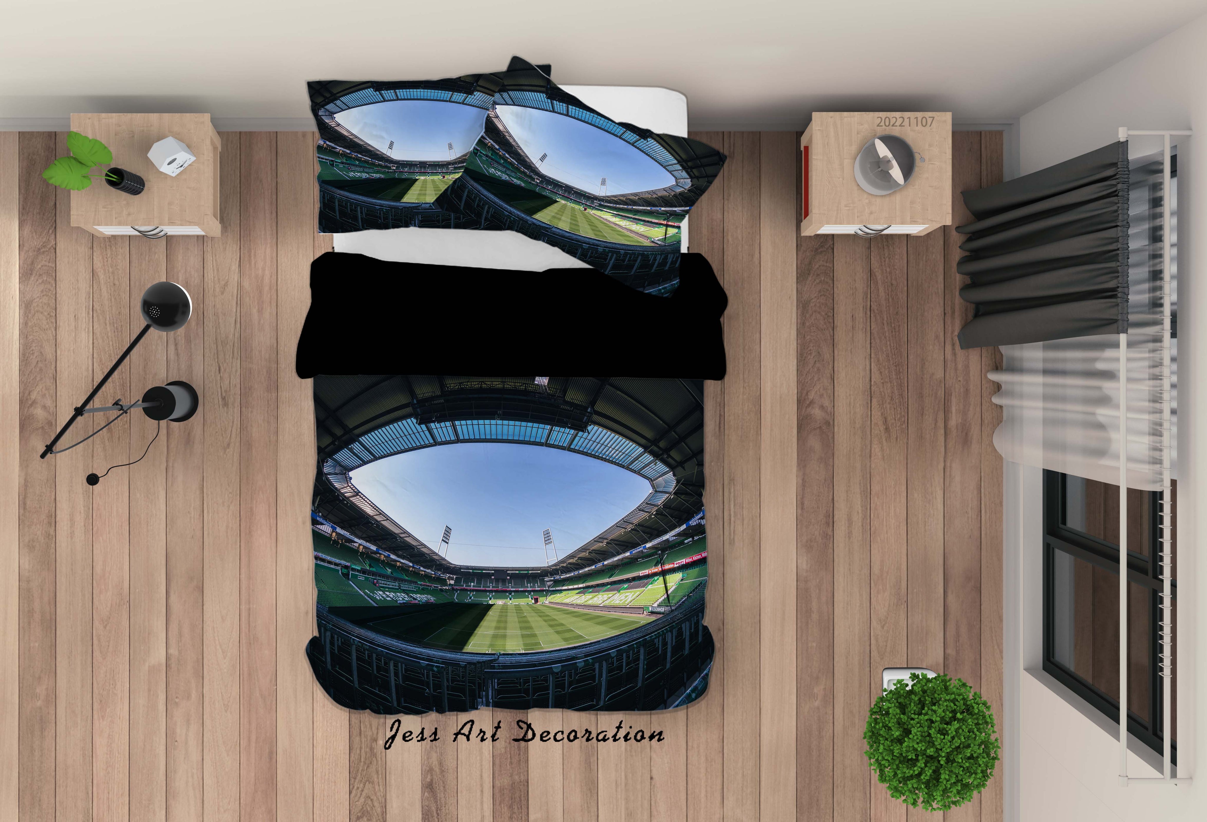 3D Werder Bremen Football Field Spectator Seats Sky Quilt Cover Set Bedding Set Duvet Cover Pillowcase 763
