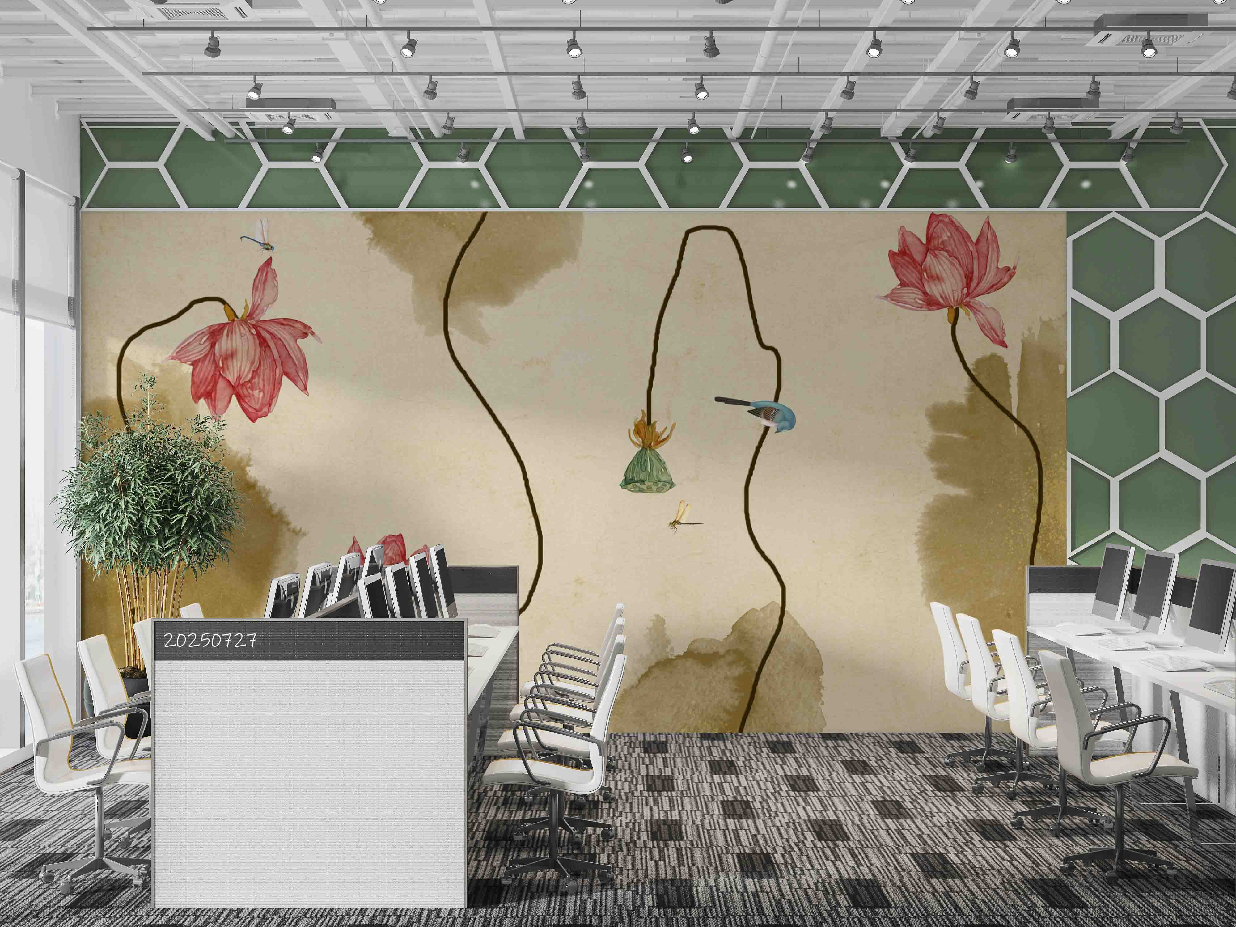 3D Office Business Technology Ink Painting Wall Mural Wallpaper 28