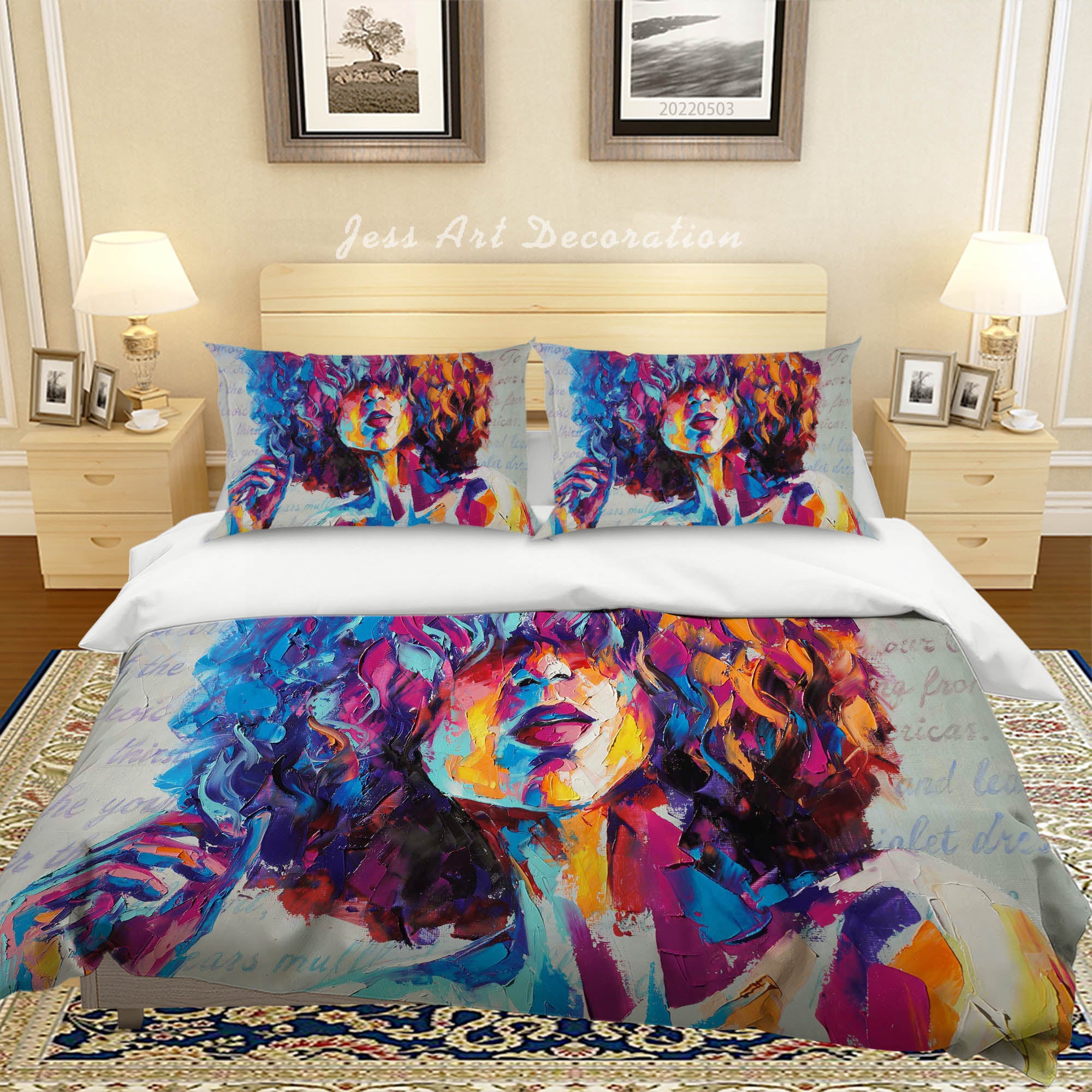 3D Graffiti Hair Hand  Quilt Cover Set Bedding Set Duvet Cover Pillowcase 559