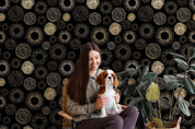 3D Gold Black Hand Drawn Abstract Background Pattern Wall Mural Wallpaper GD 4087- Jess Art Decoration