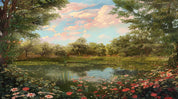 3D Sky Forest Park Lake Landscape Wallpaper Wall Mural Wall Decor Wall Art Wall Sticker Remoable Wallpaper LQH 51