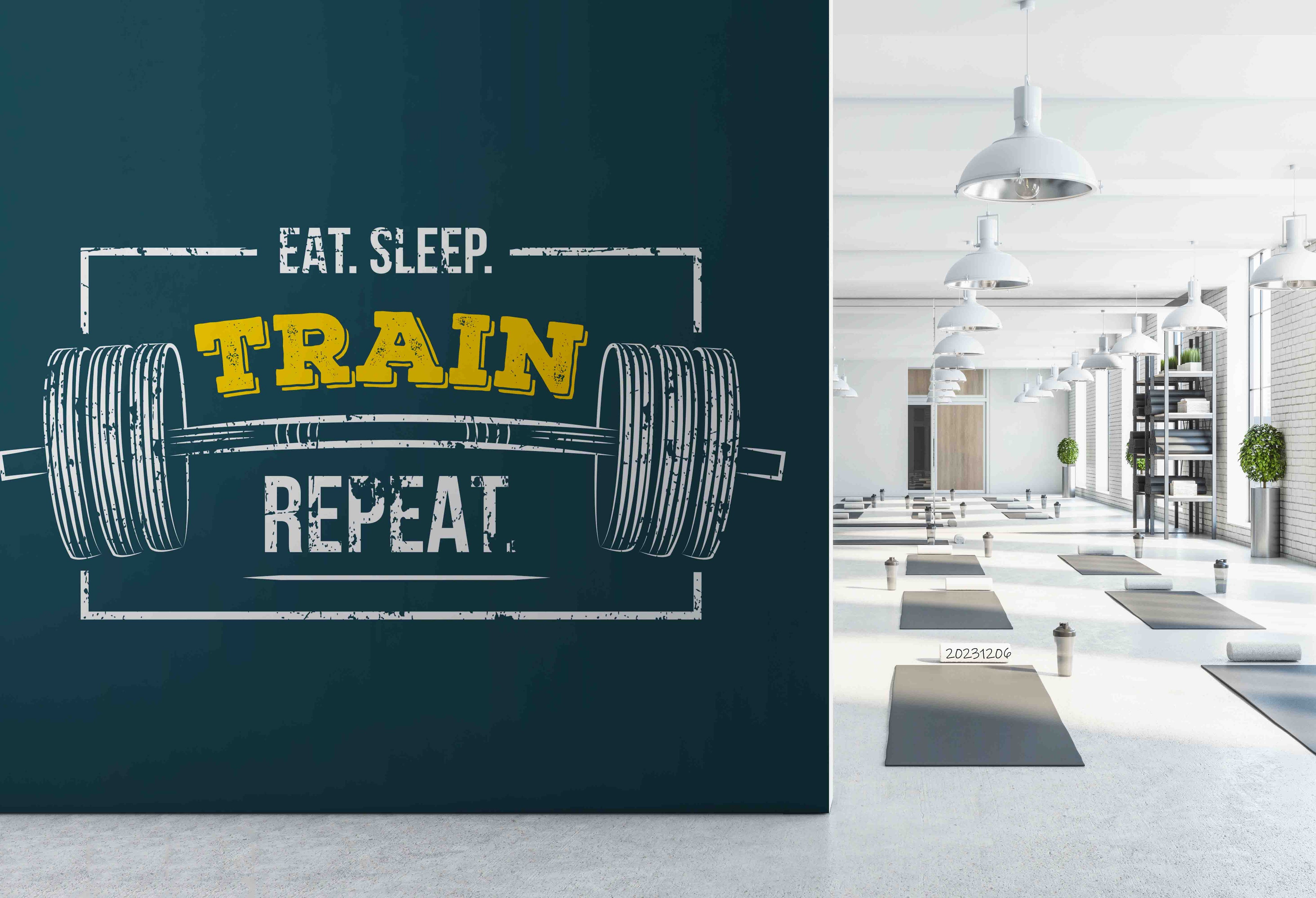 3D Poster Weight-lift Letter Blue Wall Mural Wallpaper YXL 92