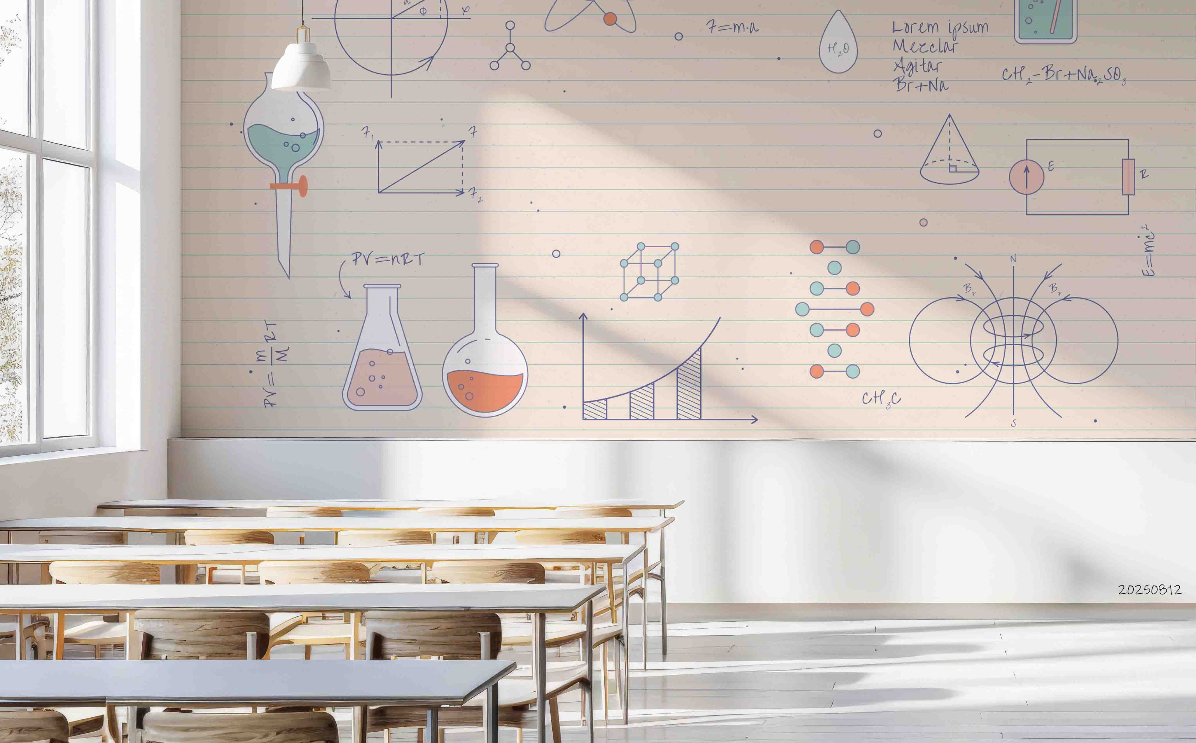 3D School STEM Science Lab Classroom Teaching Aid Math Wall Mural Wallpaper 50