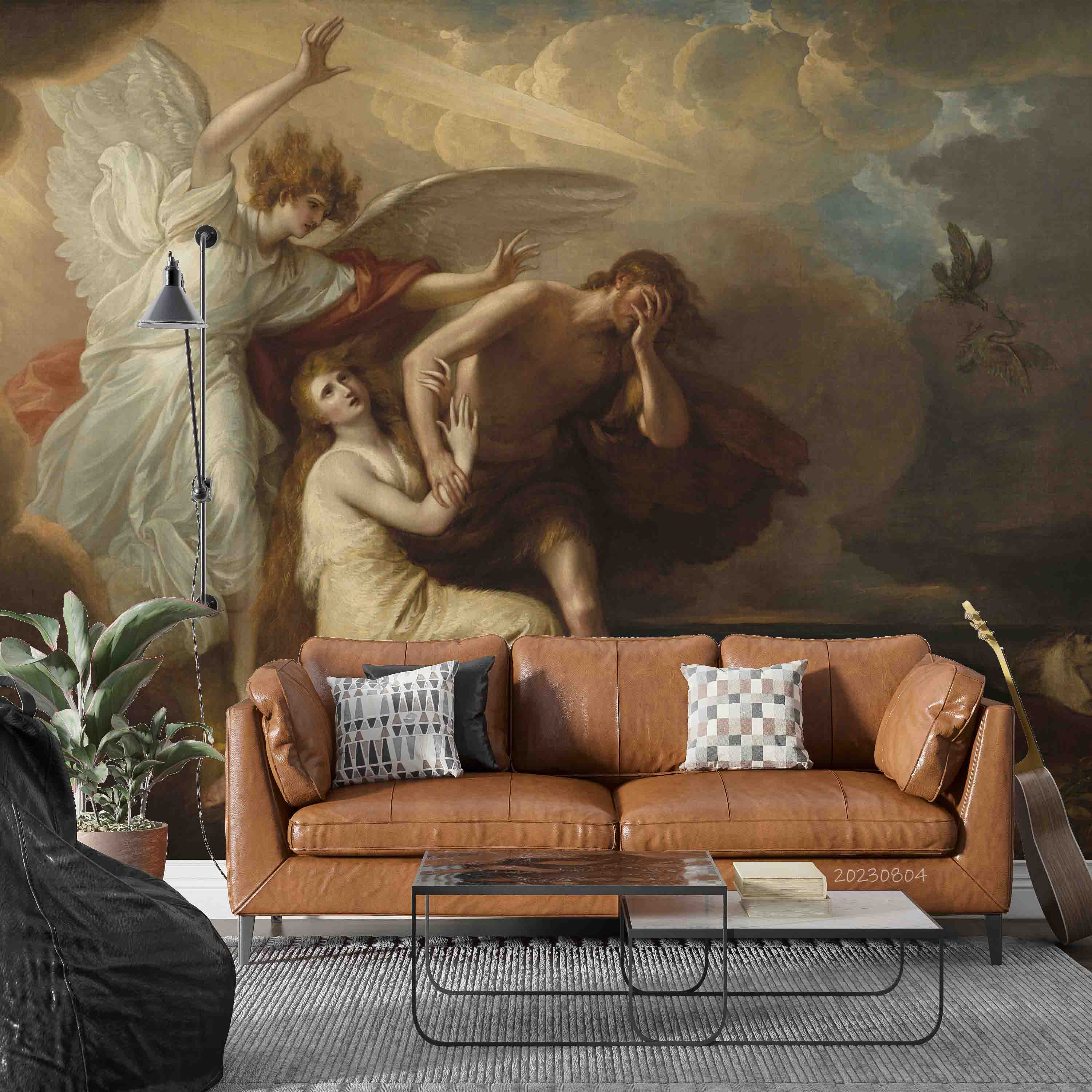 3D Oil Painting Woman Cloud Snake Stone Wall Mural Wallpaper YXL 2498